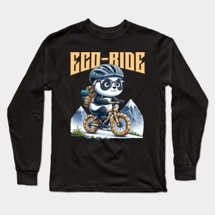 Eco-Friendly Bamboo Bike Panda Long Sleeve T-Shirt